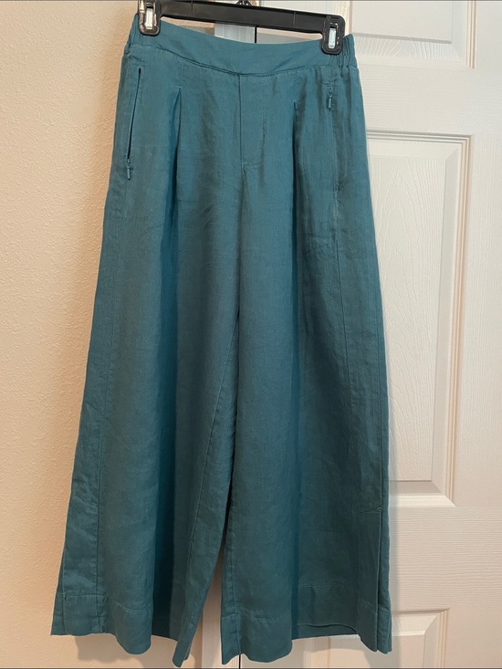 Athleta Pants - Athleta Teal Wide-Leg Linen Pants